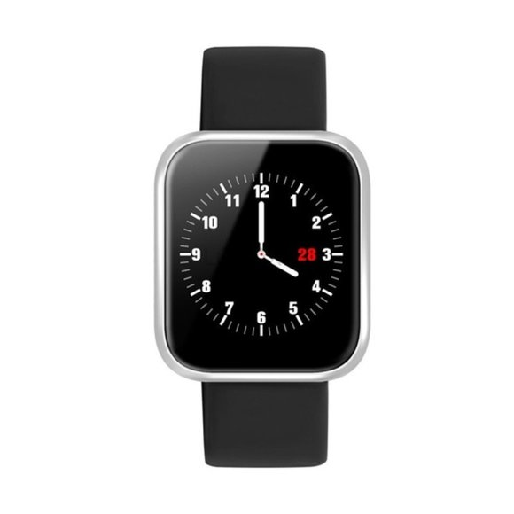 Accessories - Smart Watch IP68 Sports Tracker Silver/Black Band